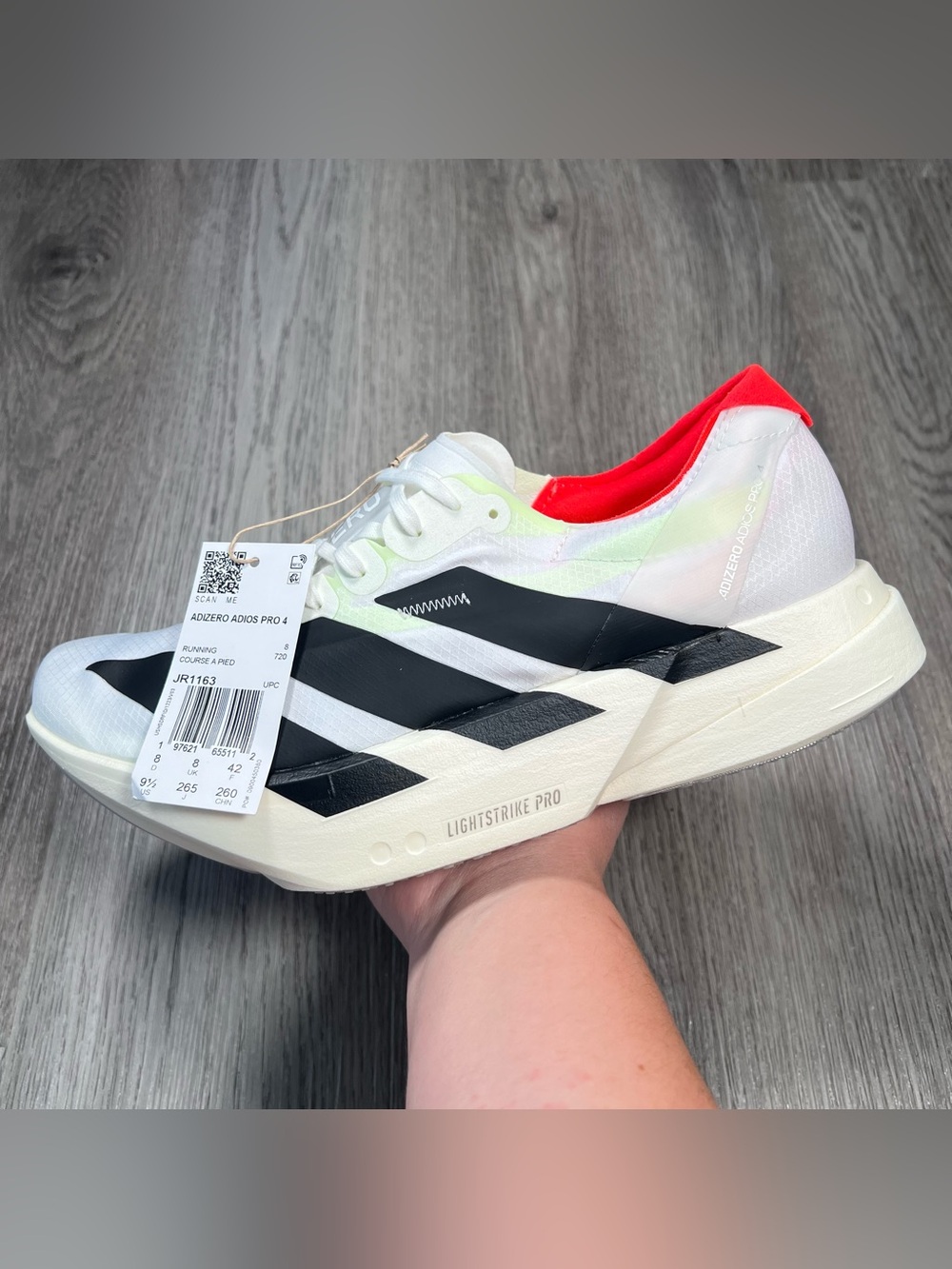 Adidas Adizero Adios Pro 4 Racing Running Shoes White JR1163 Womens 9.5/ Men’s 8